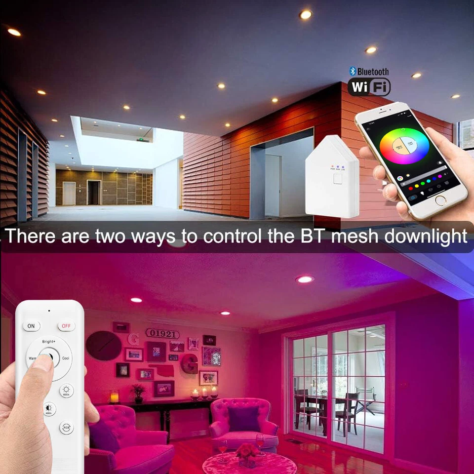 1-20 Stück 5W Bluetooth RGBW LED Panel Einbaustrahler Einbau Deckenleuchte Spot - Bild 4 von 4