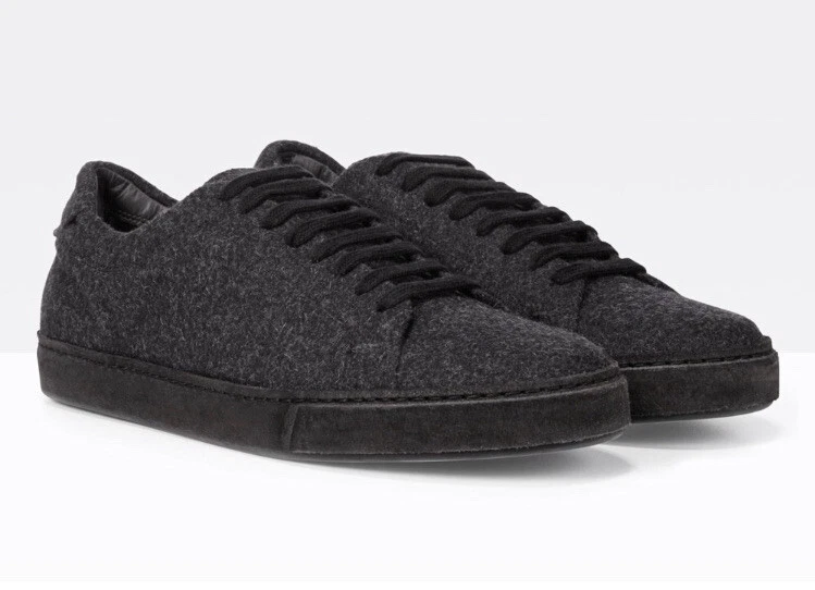 New VINCE. NOBLE WOOL BLEND SNEAKER SHOES Gray 8.5 Leather Insole