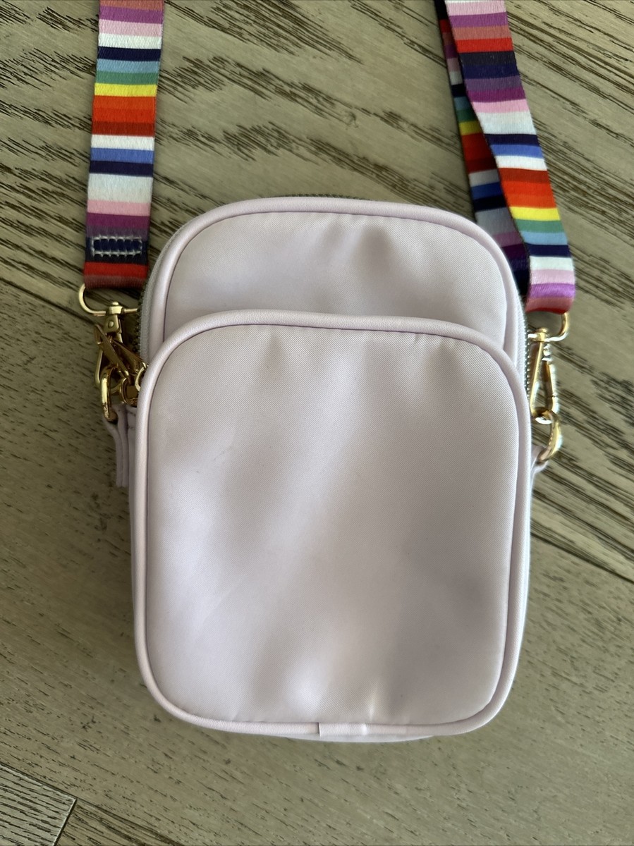 Like Dreams Pink Crossbody Pocket Mini Bag Purse Rainbow Strap