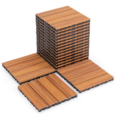 18PCS Interlocking Deck Tiles Anti-slip Floor Tiles for Poolside All Weather