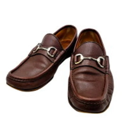 Gucci 367762 Mocassini in pelle Horsebit taglia 7 5 scarpe eleganti marrone Made in Italy