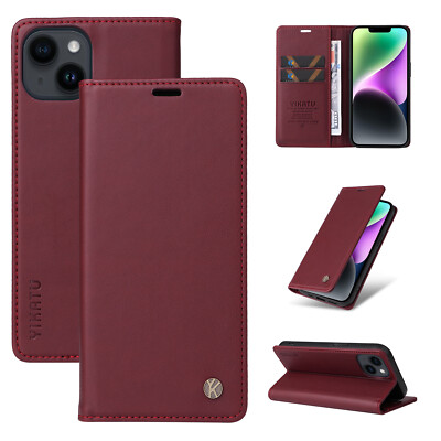 Wallet PU Leather Flip Phone Case Cover For iPhone 15 14 13 12 mini 11 Pro Mx XR