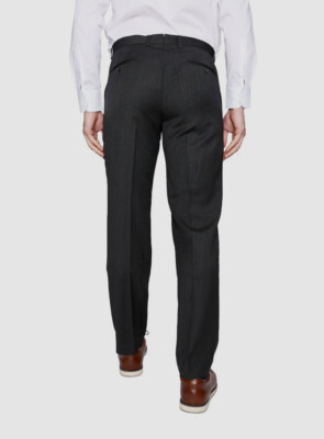 Tommy Hilfiger Men Gray Flat Front Fit Dress Pants Trousers 36 W 