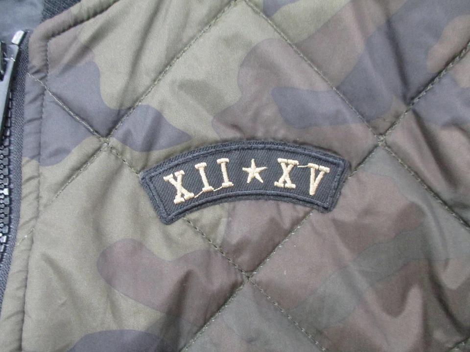 Brave Soul Coat Mens Medium Camo Adult Bomber Jacket Full Zip Quilted - Image 3 of 4