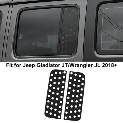 2Pcs Rear Rear Quarter Window Decals Sticker Cover for Jeep Wrangler JL JT 4Door