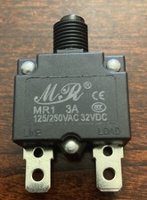 3 Amp Push Button Manual Reset Thermal Circuit Breaker 50V DC, 250V AC