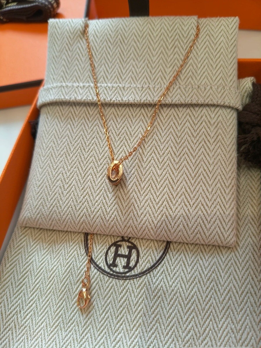 Hermes Pop H Pendant Chain Necklace Metal and Enamel Mini Hermes Pop H Pendant Chain Necklace Metal and Enamel Mini