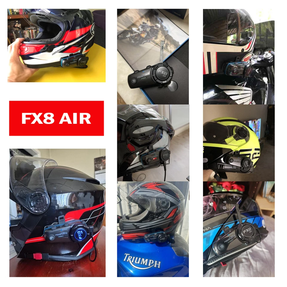 BT 5.4 Fodsports FX8 AIR Motorcycle Intercom 1KM Bluetooth Helmet Headset FM - image 4 of 4