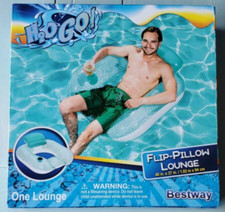 "NEW" Bestway H2O GO Flip-Pillow pool Float Seat Raft Lounge with Cup Holder