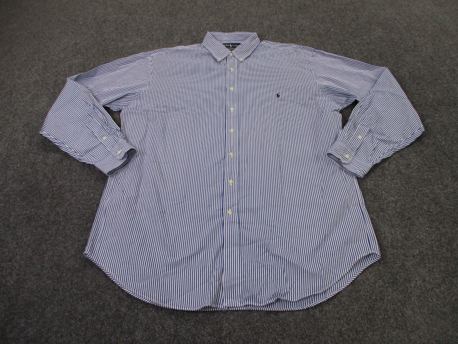 Polo Ralph Lauren Shirt Mens XLT Blue Striped Business Lightweight Classic Fit
