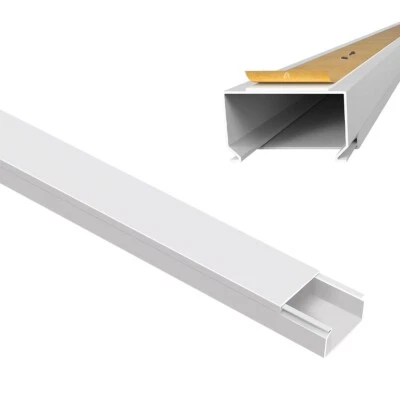 2m Kabelkanal selbstklebend + schraubbar 40 x 25 mm Installationskanal PVC weiss - Bild 1 von 4