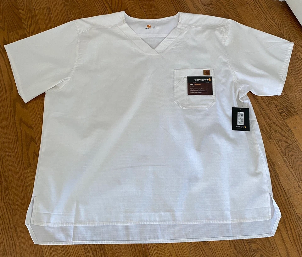 Carhartt Mens Scrubs Ripstop Utility Top White Sz 2XL shirt  NWT - Image 2 of 4