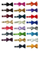 Hermosa Handmade Satin Adjustable Metal Clasp Bow Tie for Baby Toddler Boy Adult