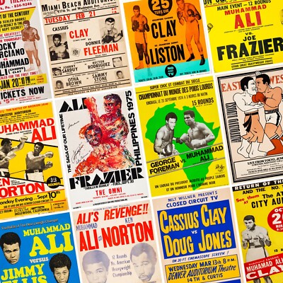 MUHAMMAD ALI Classic Fight Poster | Boxen Wandkunstdruck | Cassius Clay Poster