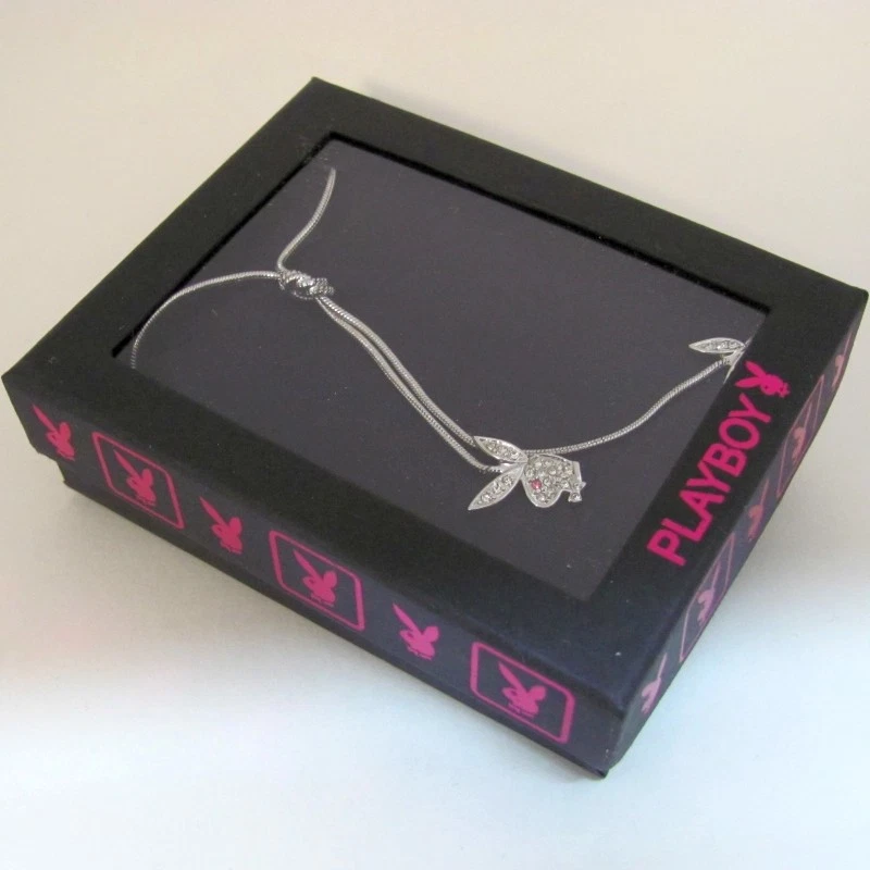 Playboy Y ожерелье кролик подвеска узел Play мальчик y2k подарочная коробка новый из старых запасов новый с Ярлыками NIB HTF РЕДКАЯ - Изображение 2 из 4