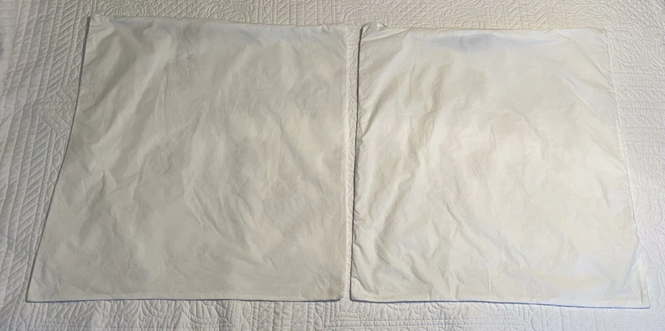 Margaret Muir Set of 2 Euro Shams White Metallic Silver Gold Embroidered Floral - Image 4 of 4