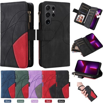 For Samsung Galaxy S25 S24 S23 S22 S21 S20 Shockproof Leather Wallet Phone Case