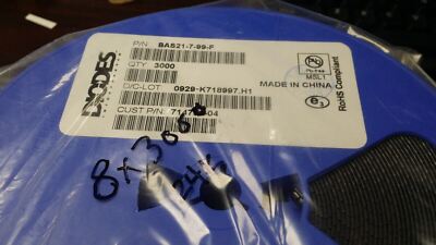(25PC) BAS21-7-99-F, BAS21-7-F Diode Standard 200 V 200mA Surface Mount SOT-23-3