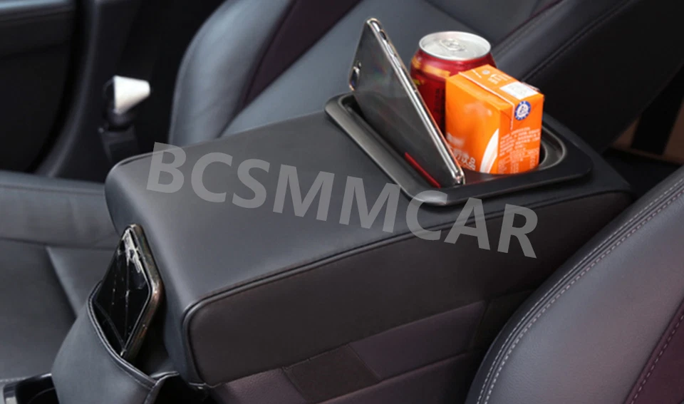 Reposabrazos Coche Caja Cojín Mano Codo Soporte Almohadilla Almacenamiento Bolsa con Portavasos Foto 2 de 4