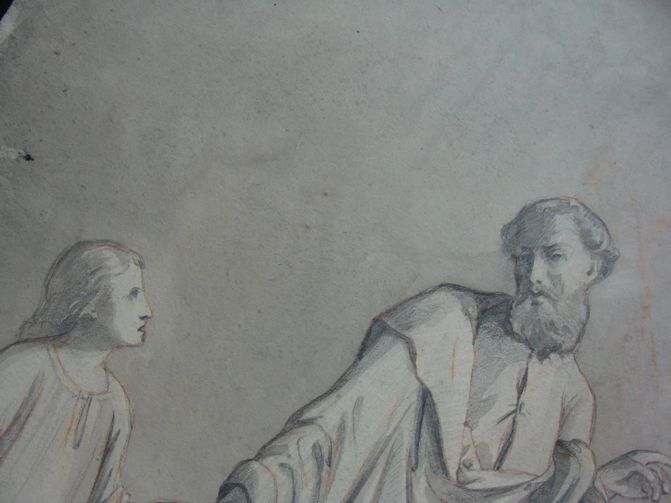 dessin ancien école française 19e suiveur Ingres - Photo 4/4