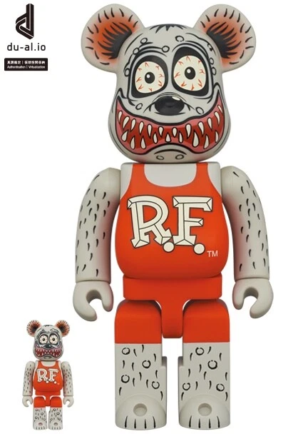 MEDICOM TOY BEARBRICK RAT FINK GRAY Ver. 100% & 400% Figure