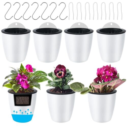 7 Pack Self Watering Hanging Planters 110MM-180MM Indoor Outdoor Use Durable