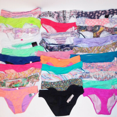 #ad Victoria Secret Swim Bikini Bottom Knockout Side Ruffle Solid Stripe Floral $13.49