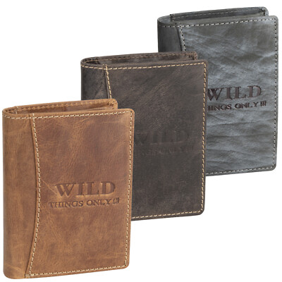 Wild Things Only !!! echt Leder Portemonnaie Geldbörse Herren Hochformat 