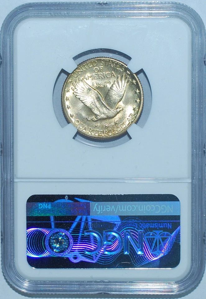 1930 NGC MS67+FH Full Head Standing Liberty Quarter 25c Pop of 8 With None Finer - Image 2 of 2