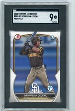 2023 Bowman 1st Edition Base #BPPF-81 Nerwilian Cedeno SGC 9 PADRES