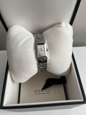 Gucci Lady Watch - New With Tags Gucci G-Frame YA147505 Black Dial Leather Strap Women main image 4