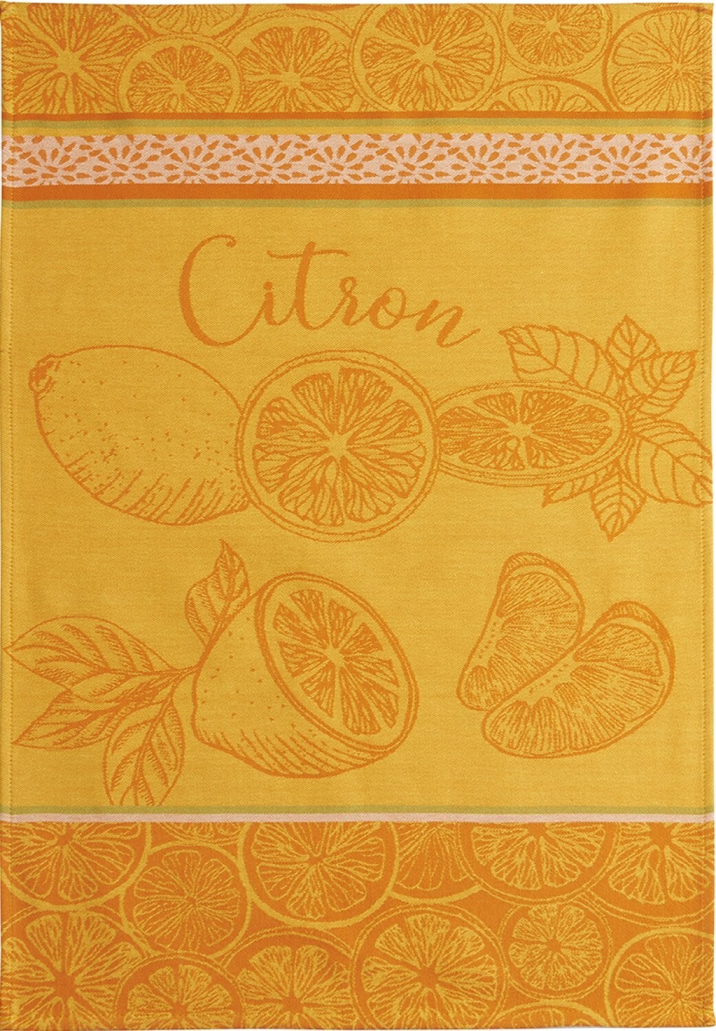Coucke ""Citron”, Woven cotton tea towel. Designed in France.