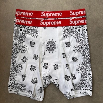 Supreme Boxer Shorts Blanco Bandana Hombre Calzoncillos Streetwear Pack de... - Imagen 1 de 4