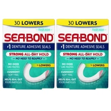 2 Pack Sea Bond Denture Adhesive Wafers Lowers Fresh Mint 30 Each