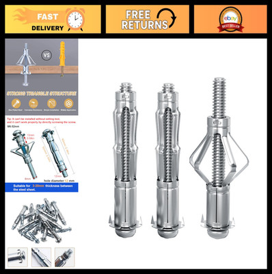 30 Pcs Heavy Duty Metal Drywall Anchors, Zinc Plated Steel Molly Bolts M6-52