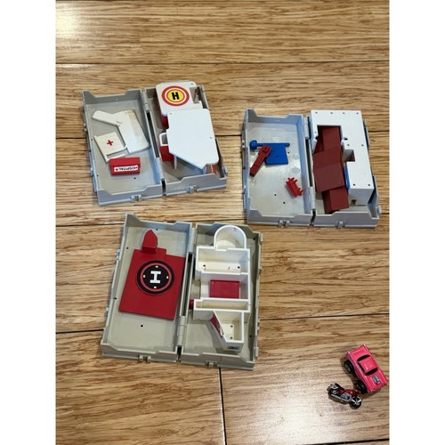 Vtg Micro Machines Travel City Play Set + Car Truck Motorcycle Lot 3 Galoob 90s - Afbeelding 12 van 13