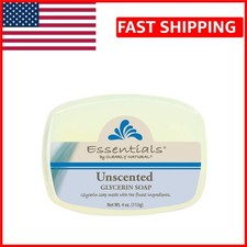 Essentials Glycerin Bar Soap, Unscented, 4 Ounce, Pack of 12 Packaging May Vary