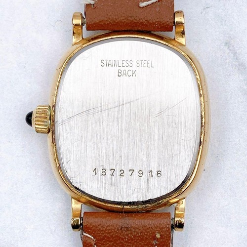 Orologio LONGINES Quarzo Donna Pelle Marrone Quadrato Orologio Autentico - Foto 6 di 12