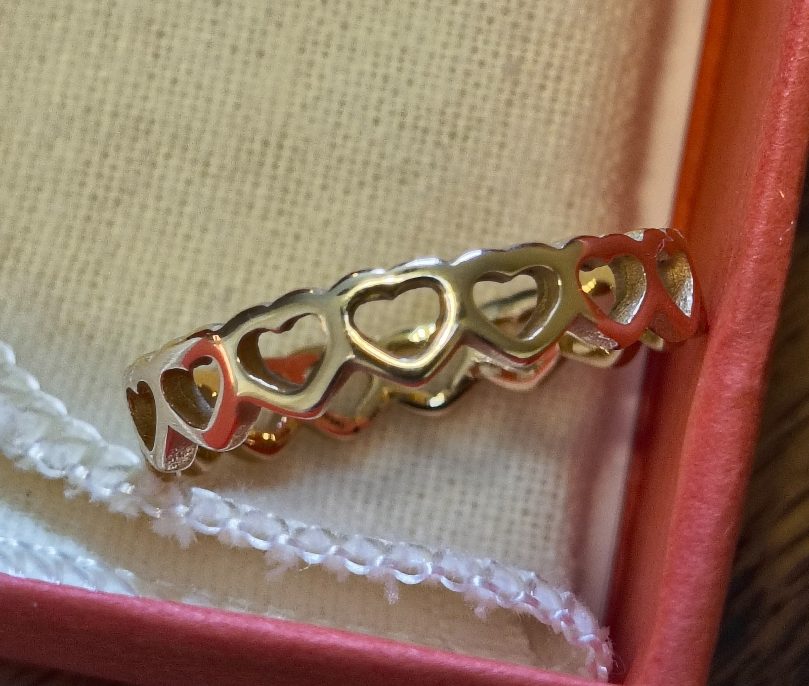 James Avery 14k SOLID Gold Tiny Hearts Ring Size … - image 3