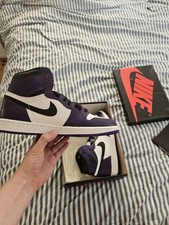 Nike Air Jordan 1 Retro High OG Purple/White/Black Leather UK 8.5 555088 500