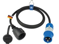 Camping Adapterkabel Mit Spannnungsanzeige,1,5 M CEE Stecker 3-Pol. Auf Schuko