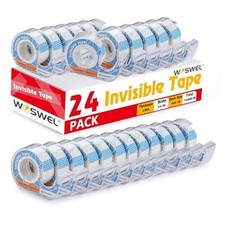 Tape Refills with Dispenser, 24 Roll Invisible Tapes, 3/4 Inch X 600 in, Gift
