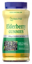 Puritan's Pride Elderberry Gummies with Vitamin C, D & Zinc-70   Gummies
