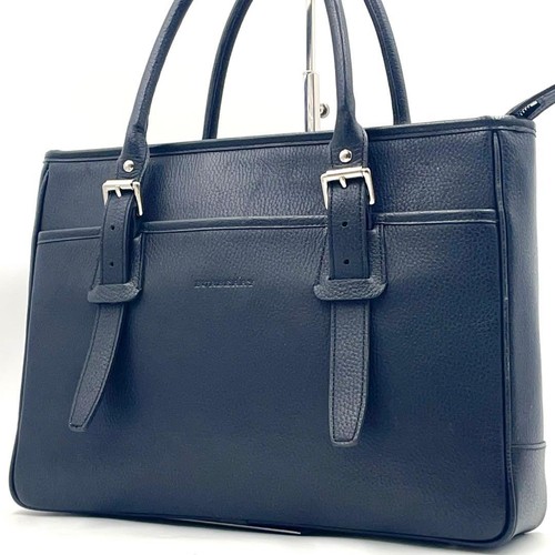 Burberry Nova Check Leather Business Briefcase Black Japan 07010