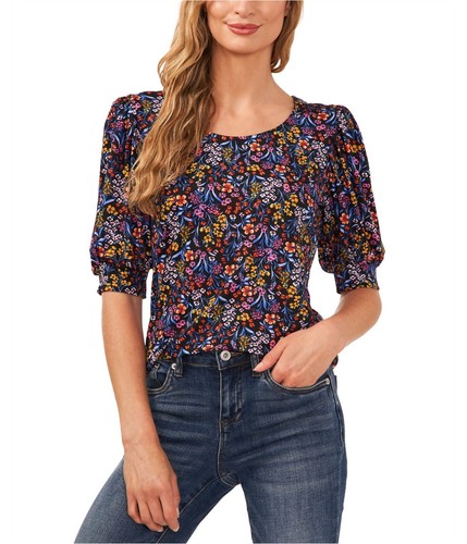 CeCe Womens Shirred Sleeve Pullover Blouse