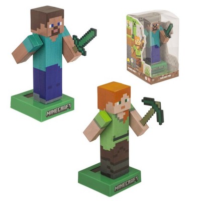 Minecraft Figur Wackelfigur Original Minecraft Alex Steve Solarzelle ca. 12 cm