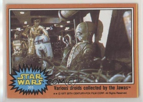 1977 Topps Star Wars #303 Various droids collected by the Jawas — Raw