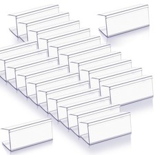 100 Pcs Wood Shelf Label Holders Clear Plastic Price Tag 4 in L x 1 in H for ...