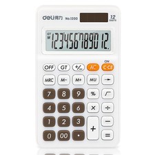Deli Standard Function Basic Calculator, 12 Digit Desktop Small, White 
