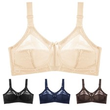 Ladies Plus Size Minimiser Bra Non Padded Wirefree Full Coverage Firm Hold Bra